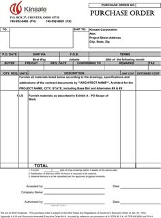 sample of purchase order in word format