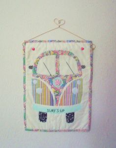 Vintage VW Camper Van HAND MADE UK Tissu Rose Duck Egg Crème housses de coussin