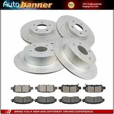 Rear Brake Rotors Ceramic Pads For Acura RSX Type S 2002-06 Drill Slot Front