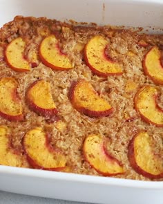 A healthy baked oatmeal recipe using one of my favorite summer fruits: peaches! Make ahead for meal prep or a weekend brunch. #peachoatmeal #bakedoatmeal #eatingbirdfood #peachbakedoatmeal A healthy baked oatmeal recipe using one of my favorite summer fruits: peaches! Make ahead for meal prep or a weekend brunch. #peachoatmeal #bakedoatmeal #eatingbirdfood #peachbakedoatmeal