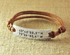 Personalized Green Leather Bracelet Hand Made in USA url Latitude Longitude GPS Coordinates Custom QR Code Coordinates text etc