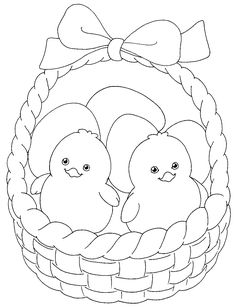 Here Are Two Very Cute Easter Chicks In A Basket For You To Print And Colour In Click On The Easter Picture To See It Full Size Then Either Save It To Here Are Two Very Cute Easter Chicks In A Basket For You To Print And Colour In Click On The Easter Picture To See It Full Size Then Either Save It To