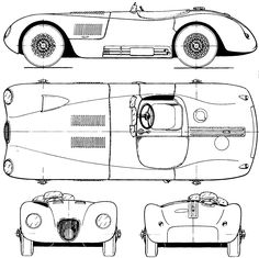 A3 Jaguar C-Type Cutaway Drawing Wall Poster Art Picture Print