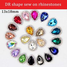 Multi Taille Larme Verre Cristal à Coudre Stone Sew On Rhinestone Bijou Lacy Claw
