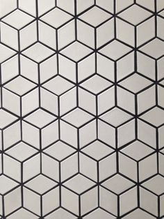 Geometric White Tile Pattern Grey Grout Using Diamond Rhombus Heath Ceramics Tile