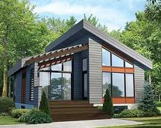 Modern Tiny House Plans plan 80878pm: dramatic contemporary with second floor deck Modern Tiny House Plans plan 80878pm: dramatic contemporary with second floor deck