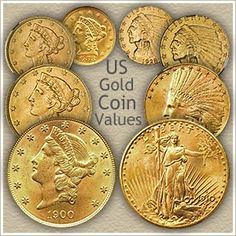 Gold Coin Values Listed Value Guide To Liberty And Indian Us Uncirculated Gold Coins