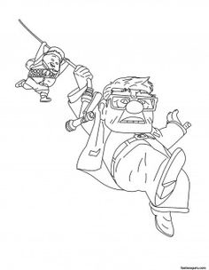 Printable Disney Up Carl FredricksenRussell Coloring Pages
