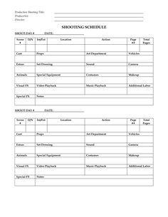 36 best filmmaking production document templates images film sample film production schedule