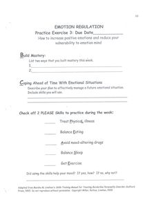 Homework assignments for borderline personality disorder