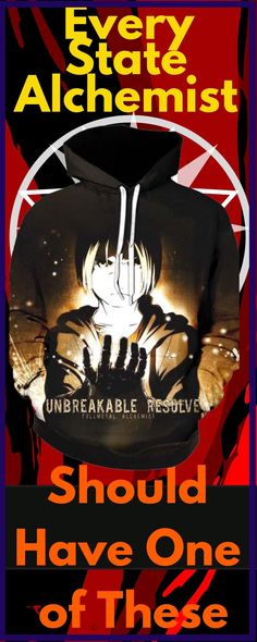 Flame Alchemist Roy Fullmetal Alchemist Brotherhood Anime Manga Men//Women Unisex Hoodie