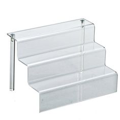 Two Tier Pink Shelf Acrylic Retail Display Collectable Perspex Stand Step
