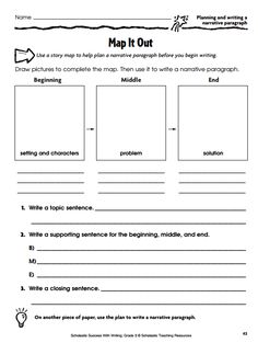 Writing Graphic Organizers Middle School Memoir