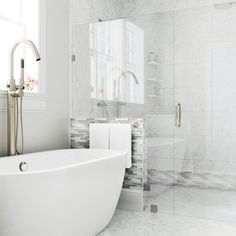 mosaic tile carries a clean modern aesthetic throughout this dreamy bathroom learn more about - Bathroom Inspiration mosaic tile carries a clean modern aesthetic throughout this dreamy bathroom learn more about - Bathroom Inspiration
