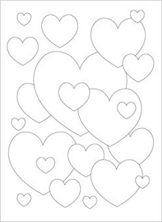 Hearts Valentines Coloring Page