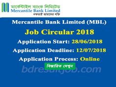 mercantile bank limited mbl job circular 2018