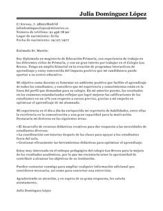 ejemplo de cartas de presentacion