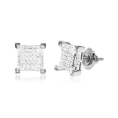 31 Best Men S Earrings Images Diamond Ct White Round Brilliant Cut Diamond V G Square Men S Stud Earrings In Yellow Gold