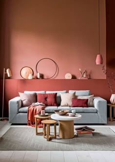 Rosy tones dominate the Far-Fetched palette + a touch of sky blue compliments it perfectly. Living Room Designs, Ikea, Living Room Colors, Room Colors, Living Decor