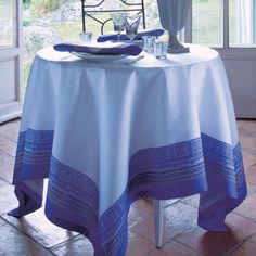 Cotton Blue 155/ x 55/ cm Garnier Thiebaut Table Runner