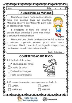 Atividades de interpretação de texto 3 ano para imprimir