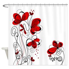 Vintage Squares Red\' Shower Curtain by Famous Home | Red shower ... Vintage Squares Red\' Shower Curtain by Famous Home | Red shower ...