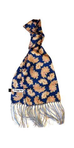 S2 Men/'s Paisley Scarf in 60/'s Mod Inspired Blue and Orange by Soho Scarves