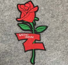 AUFNÄHER Patch Kinder Flowerpower SWEET rot mit Blumen