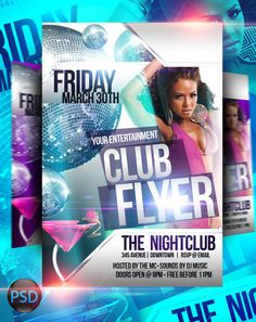 free club flyer templates psd download