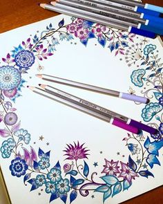 Our Karat Aquarell Watercolour Pencils And Johanna Basfords Colouring Book Perfect Combination For A Good