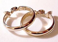 104 Best Supa Boutique Images On Pinterest Vintage Monet Wide Hoop Clip On Earrings Gold Tone Vintage Round Smooth Band