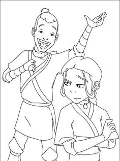 i have download team g katara sokka annoyance coloring page