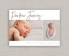 Silver glitter spots Birth Announcement Template INSTANT DOWNLOAD