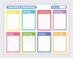 printable week schedule to help with homework and after school printable weekly planner calendar