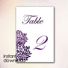 table numbers templates