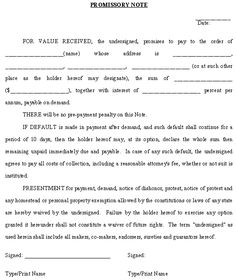 8 best promissory notes images mechanical advantage promissory note format template