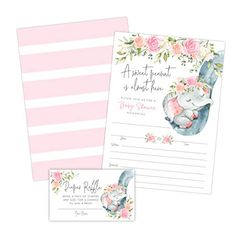 20 Baby prediction cards grey cloud shape with elephant theme baby shower game