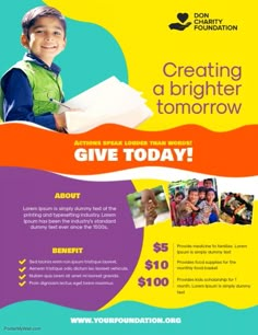 donation flyer charity poster templates fundraising donate template brochure fundraiser posters education fish words foundation fundraisers copy toys postermywall events