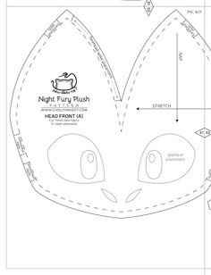 Night Fury: Banguela de pelúcia com molde e tutorial passo a passo Baixar molde para fazer personagem do filme Como Treinar seu Dragão...