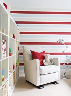 7 Best Red And White Striped Wallpaper Images Horizontal Stripes Maybe Just On One Wall Grey Striped Walls