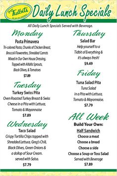 daily restaurant specials