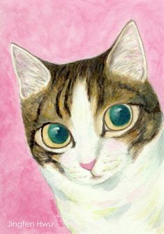a calico cat painting acrylic pet painting animal painting 4x6 inches cute small painting cat lover gift ORIGINAL artwork