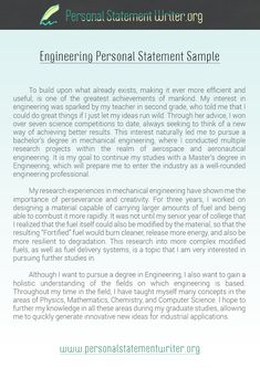mechanical engineering personal statement