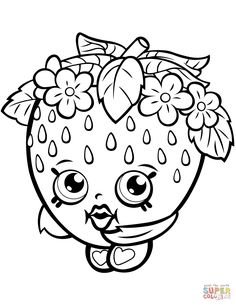 Strawberry Kiss Shopkin Coloring Page