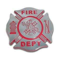 Firefighter ALL METAL Shiny Chrome Hitch Cover Chrome & Red Firefighter ALL METAL Shiny Chrome Hitch Cover Chrome & Red