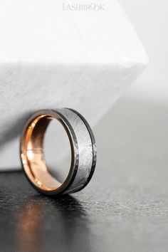 Grey Titanium Wedding Band Ring Standard Faceted Polished 12 mm Black Faceted Edges 12mm Ring
