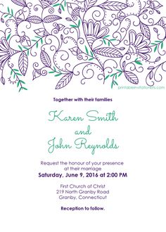 221 best wedding invitation templates free to print images in 2018