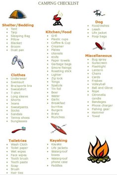 bsa camping list