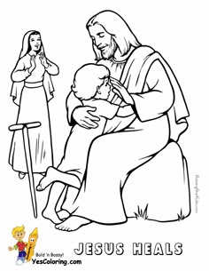 Jesus Heals Lame Boy Coloring Page At YesColoring Yescoloring