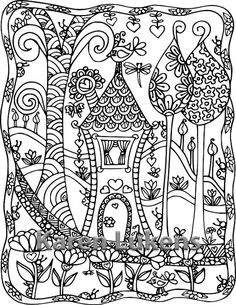 5 Pages Happyville Coloring Pack 3 Adult Book Printable